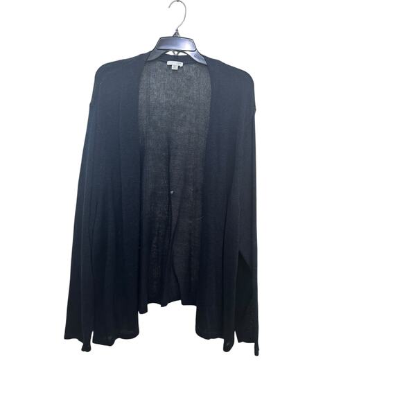 J.Jill Women's Black Long Sleeve Linen Front Open Cardigan Sweater Size 4X - Picture 1 of 5
